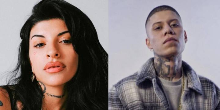 Cazzu y Santa Fe Klan roban cámara en CDMX y fans aseguran que el cantante se puso nervioso: “Con ese mujerón”