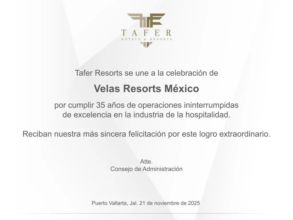 Tafer Resorts se une a la celebración de Velas Resorts México