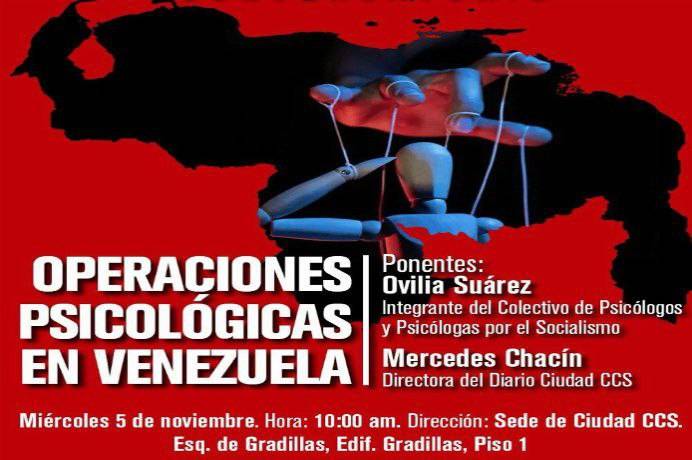 Ciudad CCS invita a conversatorio sobre operaciones psicológicas