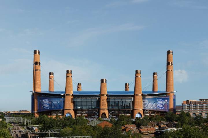 Birmingham City's 62,000-seat stadium with 12 chimneys and sky bar