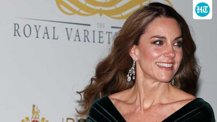 Kate Middleton stuns in velvet gown and Queen Elizabeth's diamond earrings