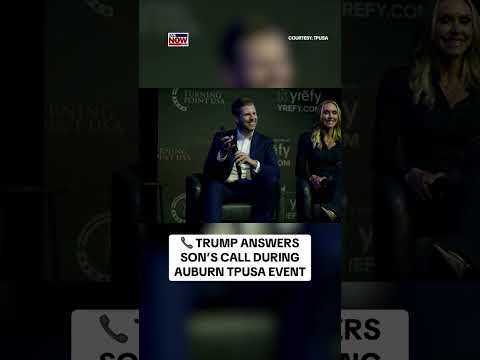 Trump answers son’s call during TPUSA event, addresses crowd