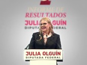 Rumbo a 2027: Julia Olguín alza la mano y refrenda lealtad al proyecto de la 4T