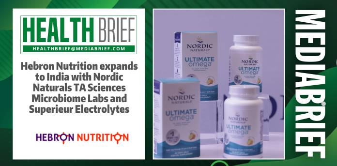 Hebron Nutrition expands to India with Nordic Naturals TA Sciences Microbiome Labs and Superieur Electrolytes