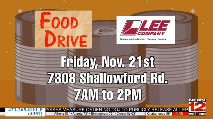 Local Food Drive hosted by WDEF News 12 and Lee Company