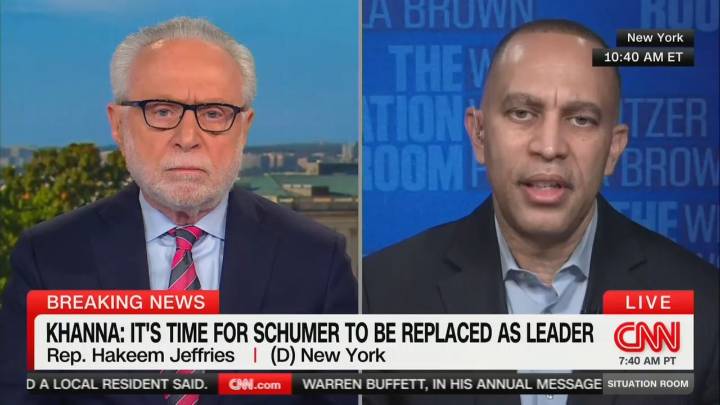 Jeffries Praises Schumer for Leading ‘Valiant Fight’ Amid Calls for His Ouster