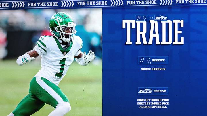 Colts acquire CB Sauce Gardner from New York Jets in exchange for 2026, 2027 first