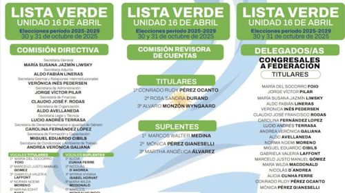 Lista Verde convalidada en elecciones de Codiunne