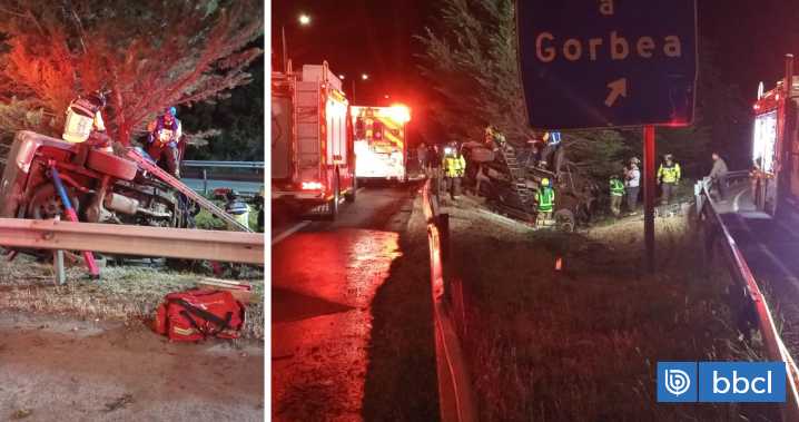 Dos personas muertas deja accidente en Gorbea luego que camioneta impactara con barrera y un árbol