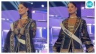 Manika Vishwakarma stuns in black lehenga with jacket at Miss Universe 2025