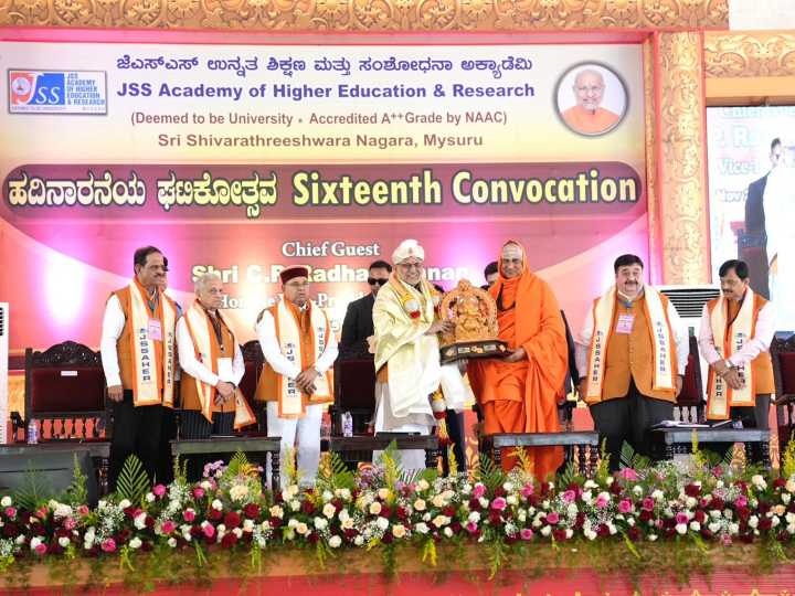 VP Radhakrishnan graces 16th Convocation Ceremony of JSS Academy