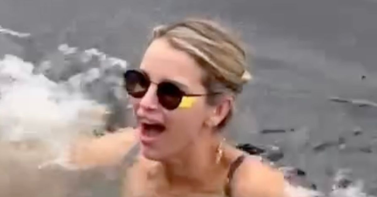 Vogue Williams strips to bikini for icy dip ahead of I'm A Celebrity stint