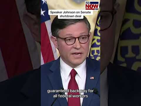 Mike Johnson speaks on the Senate deal that he says “opens the door” to a path to end the shutdown.