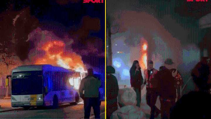 Barcelona fan bus bursts into flames hours before Champions League tie
