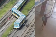 Furia y descontrol en Once: un pasajero reventó un televisor tras el descarrilamiento del tren Sarmiento