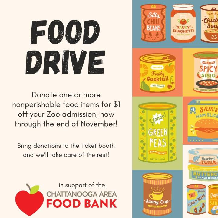 Chattanooga Zoo hosting food drive, offering $1 off admission