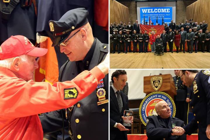 Hero cops who served as Marines honored in NYPD ceremony: 'My whole life I've been in some sort of uniform'