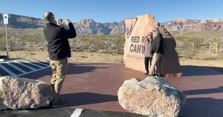 Where to find the relocated Red Rock Canyon north marker