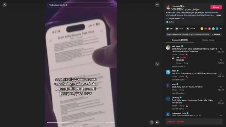 Buffalo man goes viral for checking resumes at Jonas Brother's concert