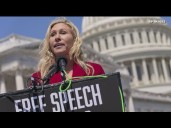 Rep. Marjorie Taylor Greene supporters reacts to her resignation