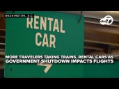 More travelers taking trains, rental cars as government shutdown impacts flights