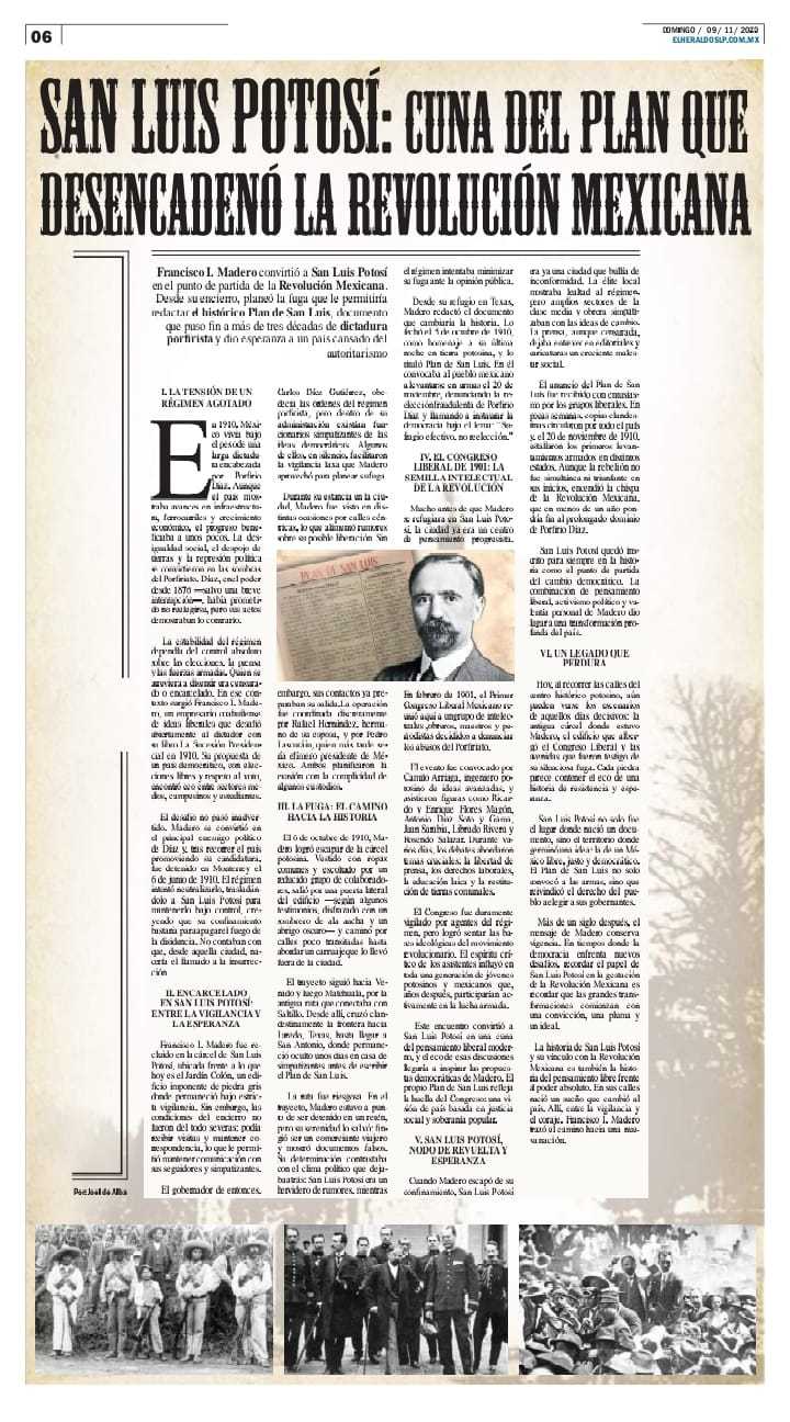 San Luis Potosí: cuna del plan que desencadenó la Revolución Mexicana