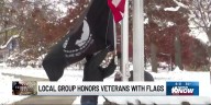 Mishawaka Troop Town replaces worn flags at Battell Park for Veterans Day