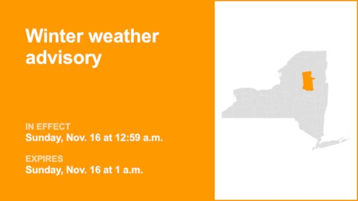NY weather: Winter weather advisory issued for Hamilton County until 1 a.m. Sunday