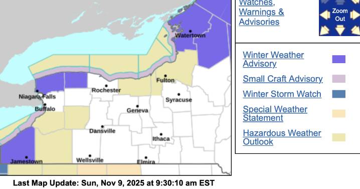 Winter weather advisory issued for Orleans and Niagara counties