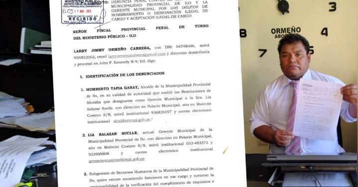 Abogado ileño denuncia penalmente presunta designación ilegal en la MPI tras revelaciones de Prensa Regional