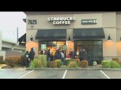 Starbucks workers kick off 65-store US strike on company's busy Red Cup Day