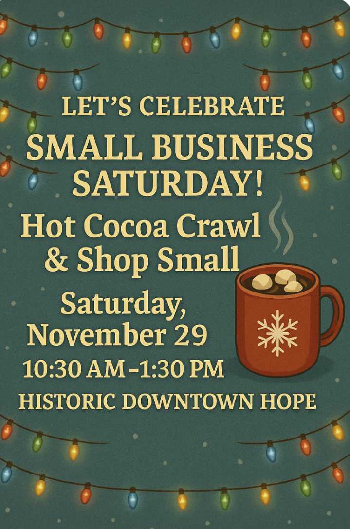 Hope Downtown Network invites community to celebrate Small Business Saturday in Historic Downtown Hope