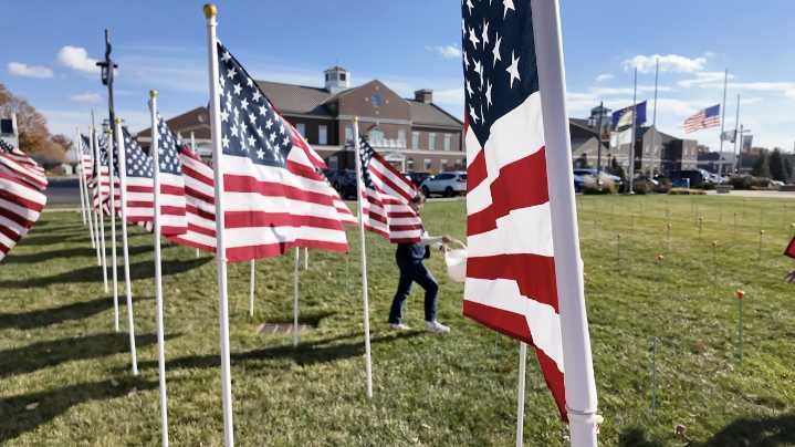 Brownsburg honors veterans with 'Field of Honor' display featuring 250 American flags