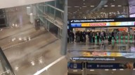 Lluvia dentro del Aeropuerto El Dorado: filtraciones inundaron zonas de la terminal en medio de fuerte granizada en Bogotá