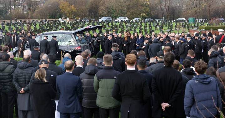 Mourners line streets as young policeman who died in harbourside is laid to rest