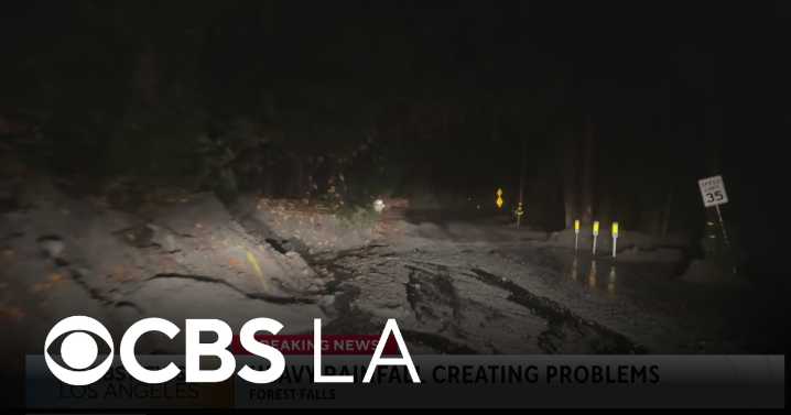 San Bernardino Mountains hit with heavy rain, causing hazardous driving conditions for residents