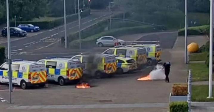 Ex-soldier 'firebombs' police station using homemade vodka bottle missiles