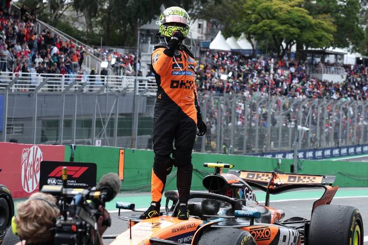 Soberbio Norris y apoteósico Verstappen, primero y tercero en el GP de Brasil