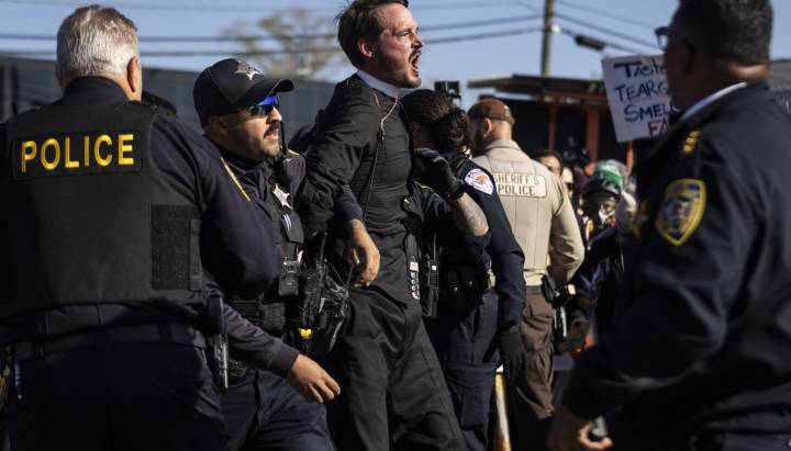 Cops, protesters injured and 21 arrested after scuffles erupt during Broadview ICE facility protest