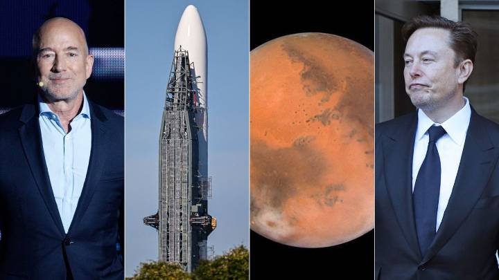 Jeff Bezos, fundador de Amazon, se suma a la carrera espacial contra Elon Musk y lanzará imponente cohete de casi 100 metros a misión en Marte