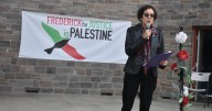 Groups rally in Baker Park for Palestinian cause