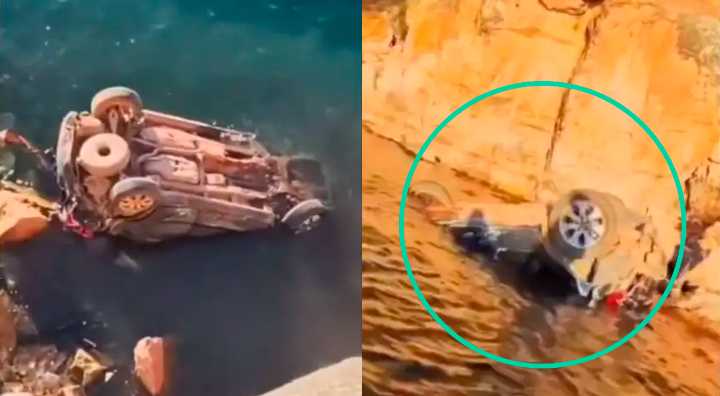 Pareja de esposos pierden la vida al caer con su camioneta al lago Titicaca desde un barranco de 70 metros