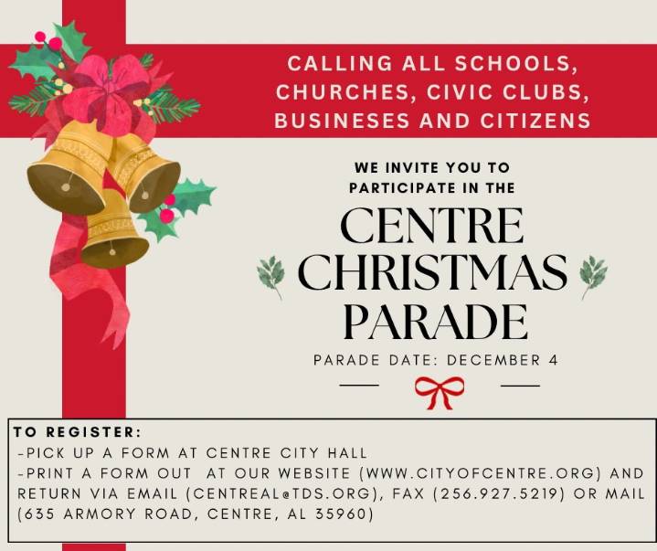 City of Centre Encourages Community to Register for Annual Christmas Parade