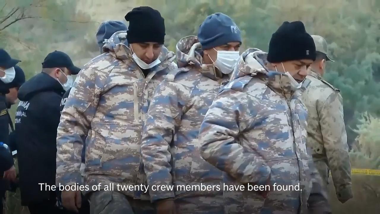 Remains of all 20 victims recovered from site of Turkish military plane crash in Georgia