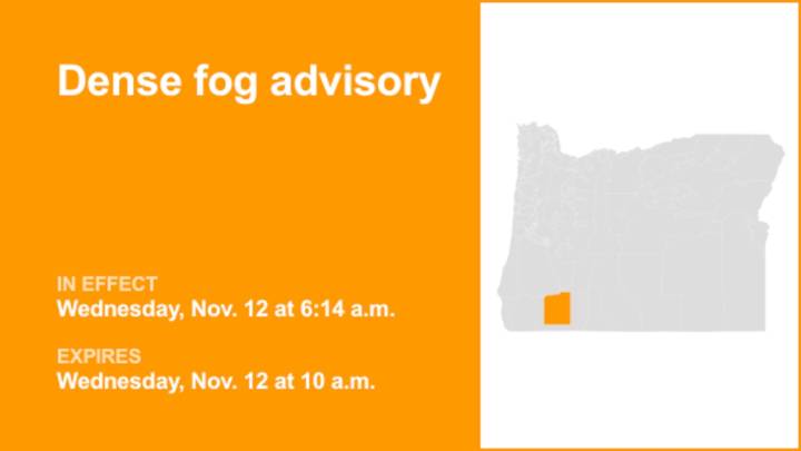 Dense fog advisory affecting Jackson County until Wednesday morning