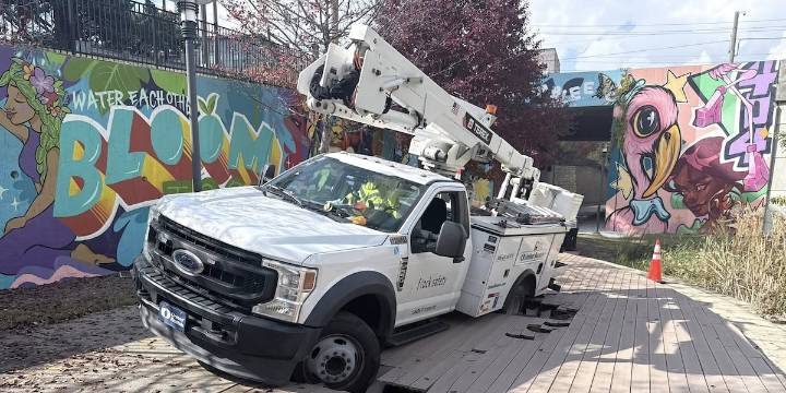 Chamblee Rail Trail damaged by FLOCK truck, police say