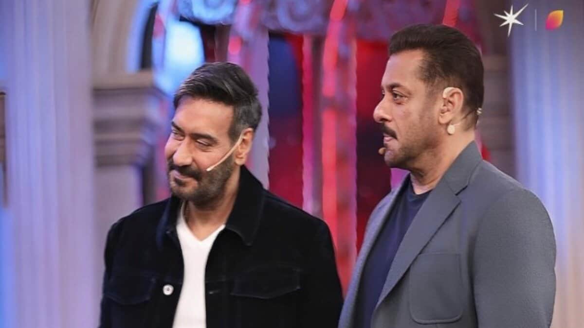 Salman Khan performs the Jhoom Sharaabi hook step with Ajay Devgn during ‘Bigg Boss 19’