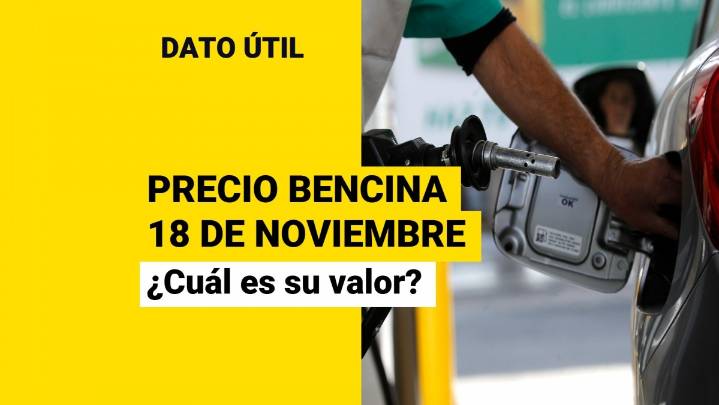 ¿Cuál es el valor de la bencina este martes 18 de noviembre?