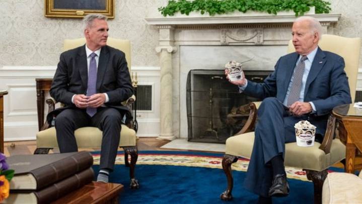 Deal Reached On Debt Ceiling As McCarthy Offers Biden Two Pints Of Chocolate Chip Ice Cream