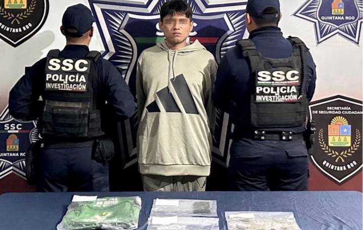 Detienen a presunto narcomenudista en Paseos del Mar en Cancún